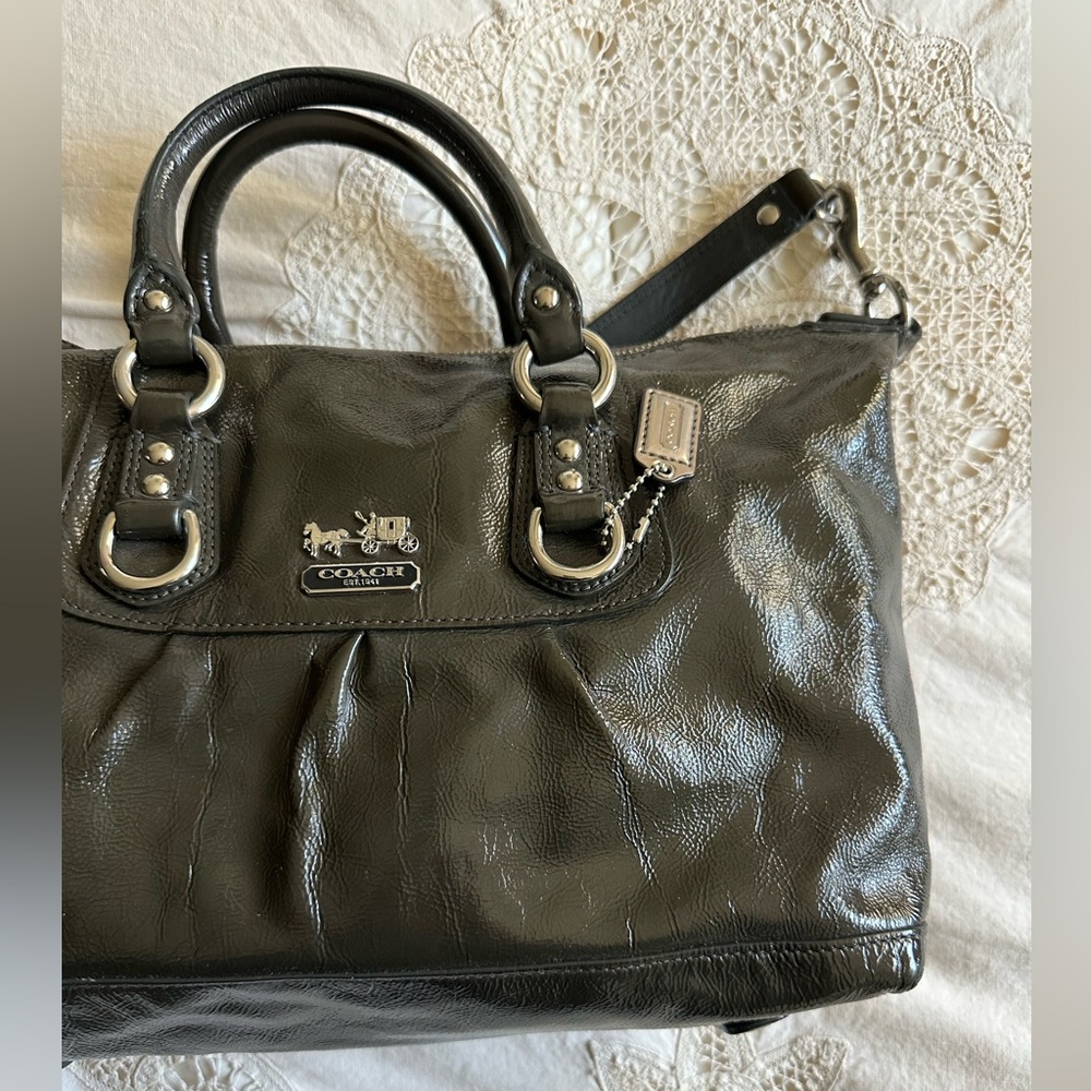 ❤️COACH Madison Sabrina Olive Green Patent Leather, CO969-14178- - Picture 3 of 10